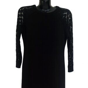 Enfocus Studio Black Dress with Lace Sleeves Size 8